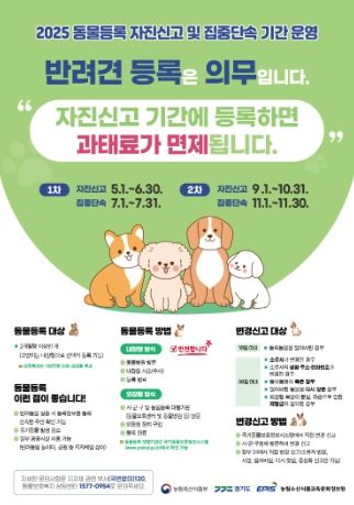 김포시, 9월 ~ 10월 ‘동물등록 자진신고 기간’ 운영