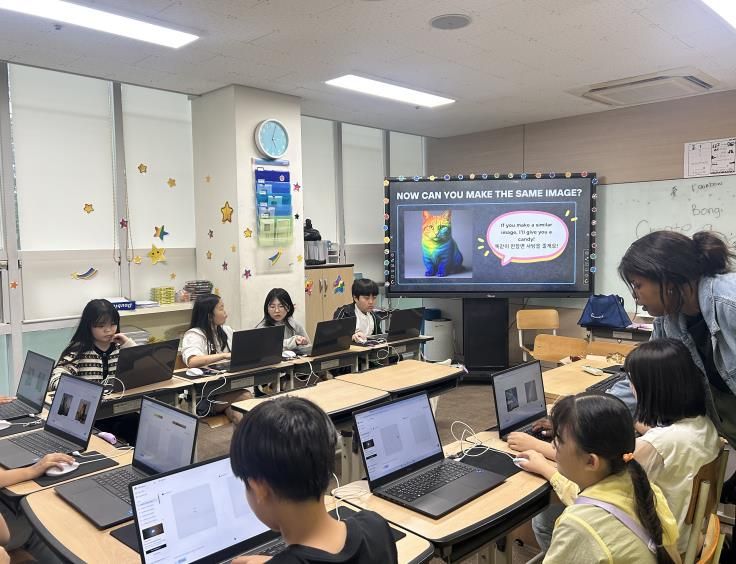 평택시국제교류재단 AI 잉글리시, AI 영어 미술 수업 성황