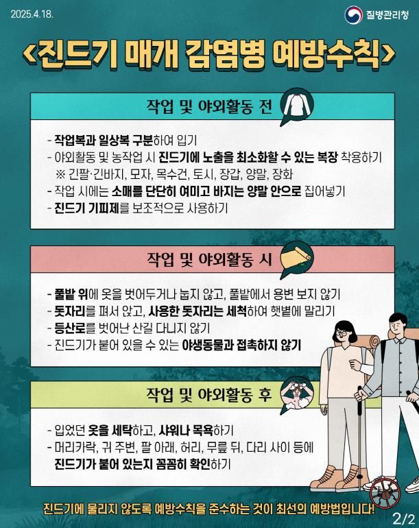 평택시, 추석 연휴 성묘와 벌초 등 야외 활동 시 진드기매개감염병 예방수칙 준수 당부