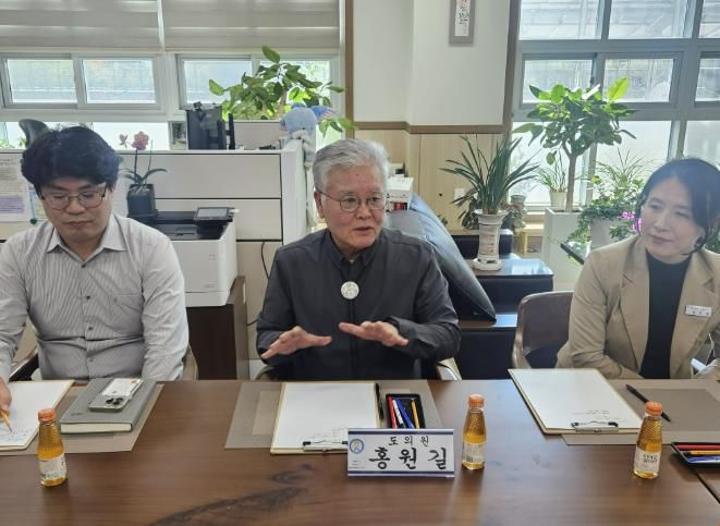 경기도의회 홍원길 의원, 향산초중 외벽 방수공사 예산확보 후 후속점검 나서…